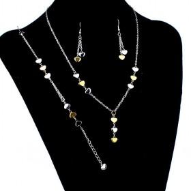 Hot Stainless Steel Necklace Set, Earings, Bracelet