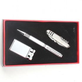Hot Sale Small Business Gift Pack Of 3, Plain White Lighter, Cork Screw, Pen