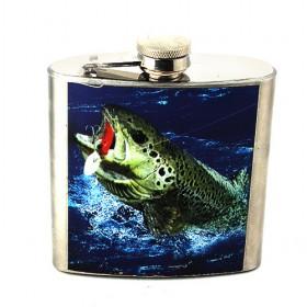 Wild Fishing Printing Stainless Steel Alcohol Flask