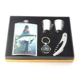 High Quality Hip Flask Set Of Shot Glasses, Cork Screw, Compass, Wine Pot, Perfect Gift Set