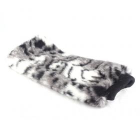 Women Ladies Animal Print Fur Leg Warmer Muffs Foot Cover Boots Sleeve Warm Longwool Leopard