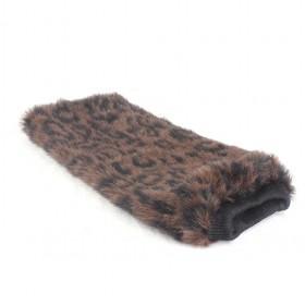 Ladies Grey Fur Leg Warmer Muffs Foot Cover Boots Sleeve Warm Longwool Leopard