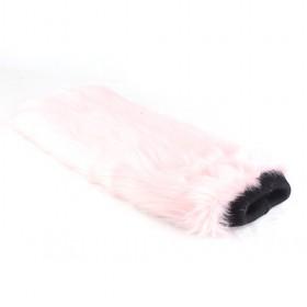 Women Ladies Pink Fur Leg Warmer Muffs Foot Cover Boots Sleeve Warm Longwool Leopard