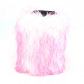 Pink Faux Fur Leg Cover Warmer Muffs Boots Leggings Socks Faux Fur Foot Cover Socks Cover