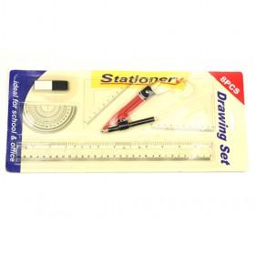 Cute Statonery Set, Pen Bag + Pencil + Sharpener+ Ruler+Eraser+ Sticker, Kids ' Gift, 01943