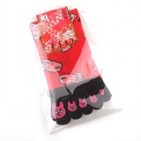 100% Cute Cotton Five Fingers Women 's Socks Plain Knee-high Tube Socks