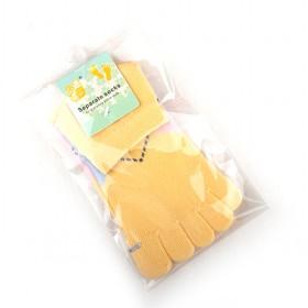 100% Yellow Cotton Five Fingers Women 's Socks Plain Knee-high Tube Socks