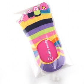 100% Colorful Cotton Five Fingers Women 's Socks Plain Knee-high Tube Socks