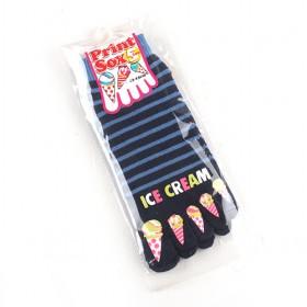 2013 New Dark Blue Fashion Women Striped Toe Socks Cotton Candy Socks