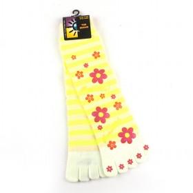 2013 New Fashion Yellow Women Striped Toe Socks Cotton Candy Socks