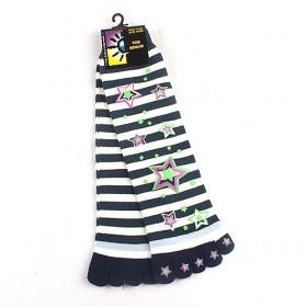 2013 New Fashion Black;White Women Striped Toe Socks Cotton Candy Socks