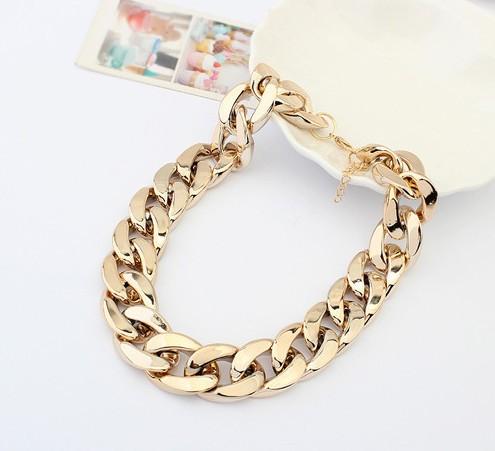 Hot Gold Tone Statement Bold Link Chain Necklace