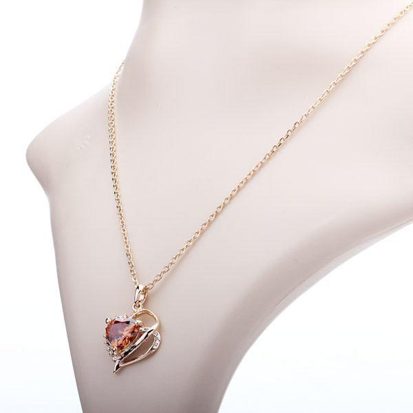 Wholesale Charm new lady girl alloy peach heart shaped pendant necklace chain
