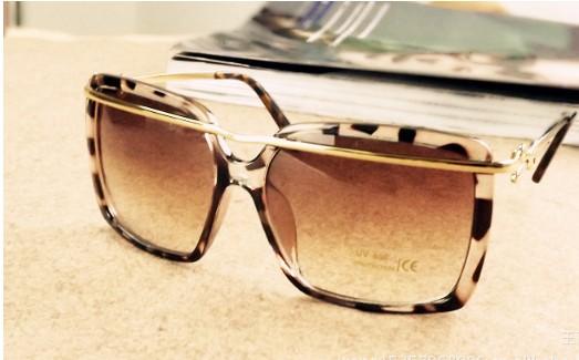 wholesale Retro Metal Embellished Square Style Sunglasses Leopard ...