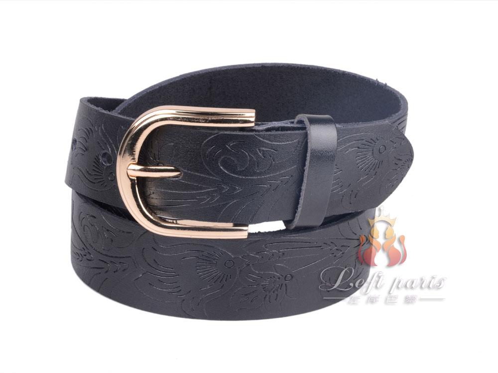 Lady Black Leather Belt