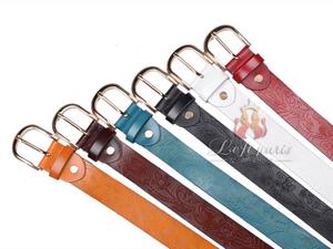 Lady Black Leather Belt