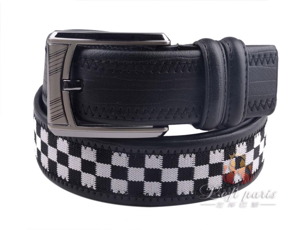 Cowhide Pin Buckle Woven Leather Belt