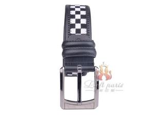 Cowhide Pin Buckle Woven Leather Belt