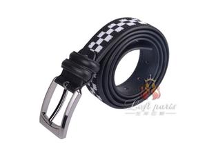 Cowhide Pin Buckle Woven Leather Belt