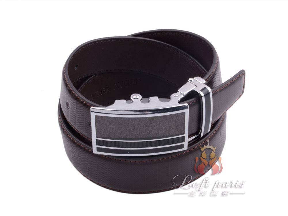 Men genuine leather automatic buckle belt