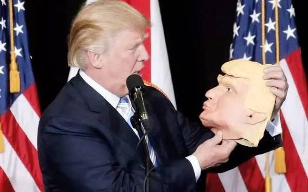 Trump look at his own masks
