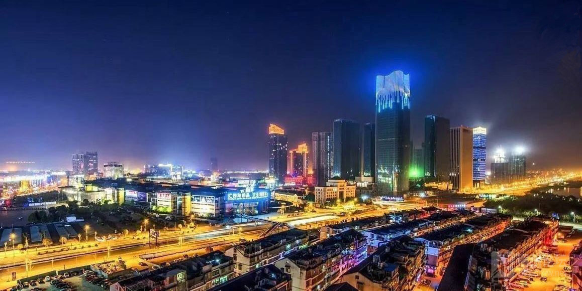 Night scene of Yiwu city